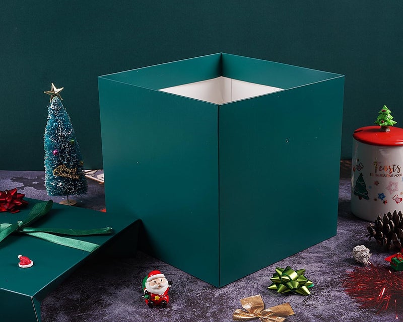 Elephantpackage 8.7" Medium Birthday Gift Boxes with Lid and Ribbon, Square Gift Boxes - 4 Pcs (Green), Gift Wrapping Holiday Presents Christmas Party Favor Boxes. - Image 3